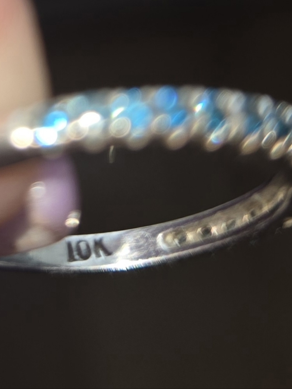 Diamonds, Blue And 10k  Band - Women Jewelry - Picture 3 of 3